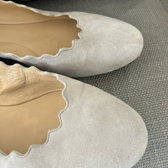 CHLOE Lauren suede grey ballet flats - Picture 8 of 9